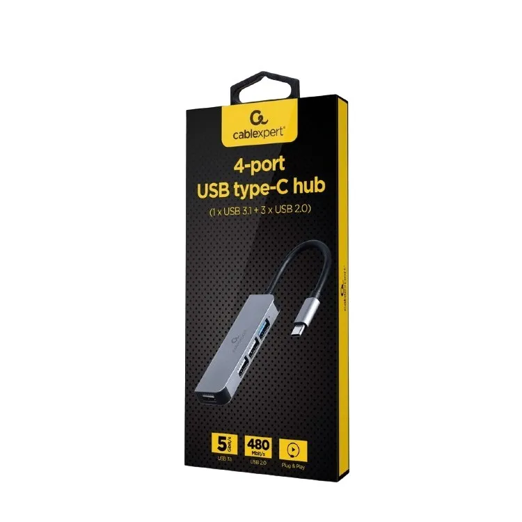 Adaptor Hub Gembird UHB-CM-U3P1U2P3-01, Argintiu