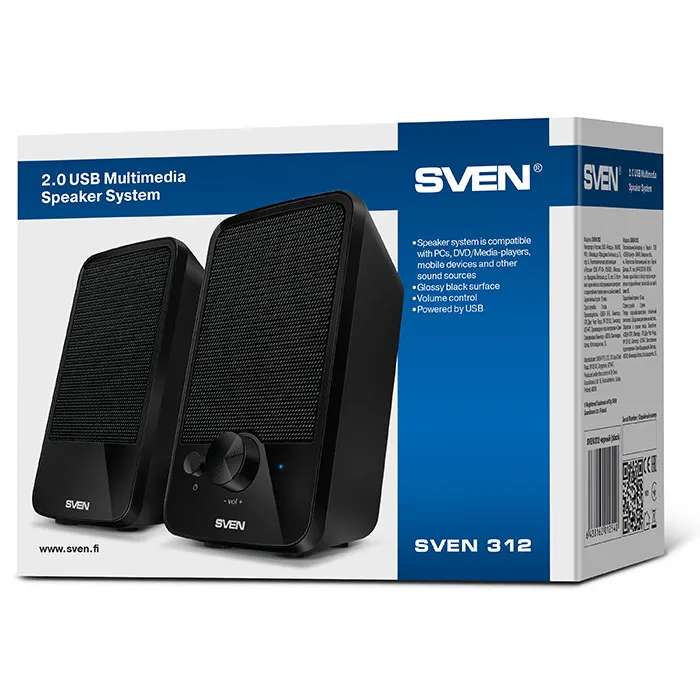 Boxe pentru calculator 2.0 SVEN "312", Negru