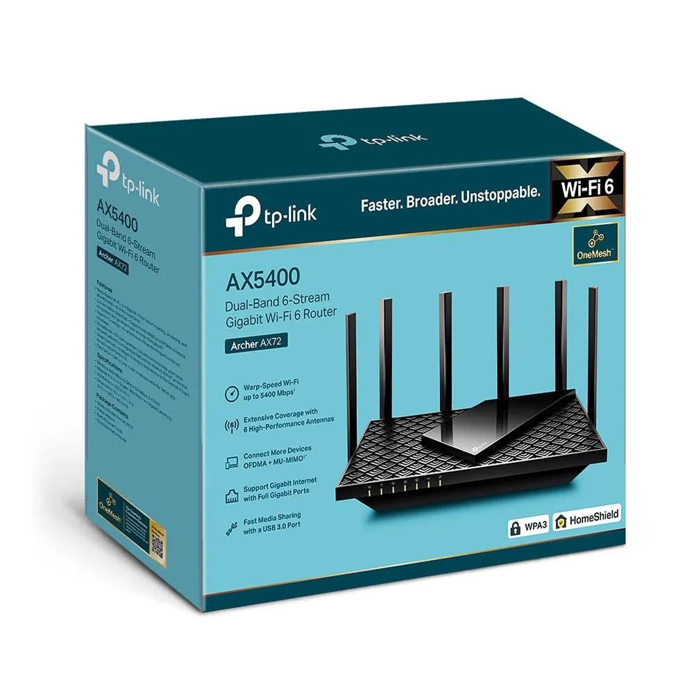 Router fără fir TP-LINK Archer AX72, Negru