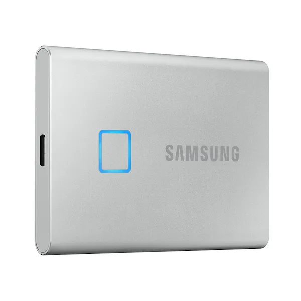 SSD portabil extern Samsung Portable SSD T7 Touch, 500 GB, Argintiu (MU-PC500S/WW)