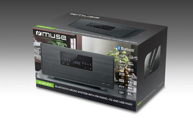 Difuzoare pentru casă fără fir MUSE M-692 BTC, Negru
