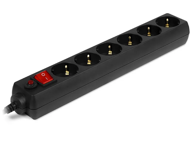 Prelungitor electric SVEN Optima, 6 Prize, 3m, Negru
