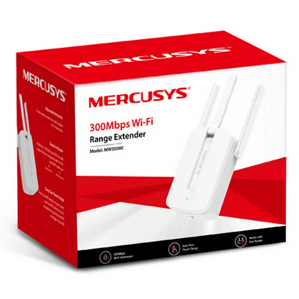 Amplificator de semnal Wi‑Fi MERCUSYS MW300RE, 300 Mbps, Alb