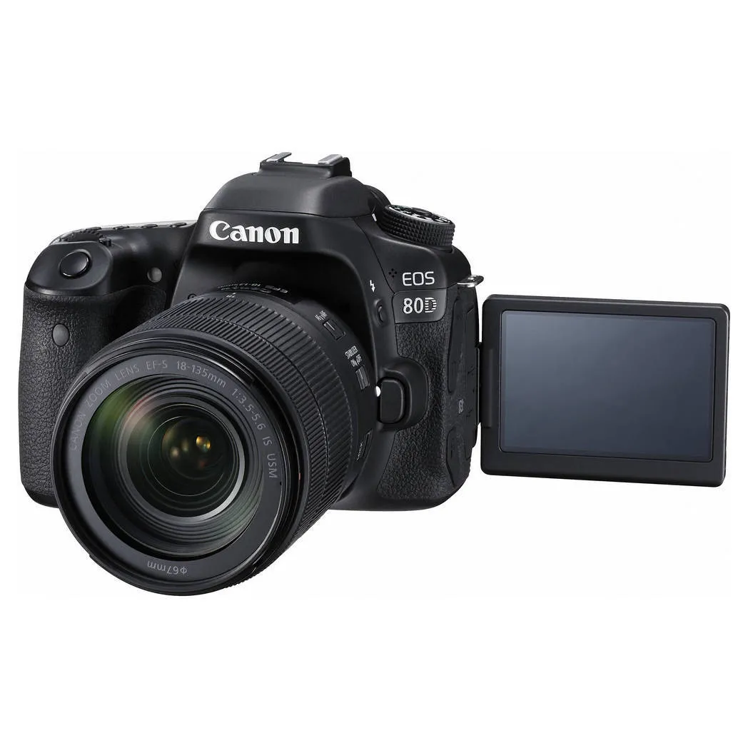 Aparat foto DSLR Canon EOS 80D + EF-S 18-135 IS, Negru