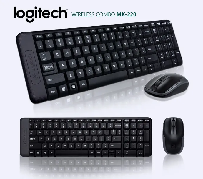 Set Tastatură + Mouse Logitech MK220, Fără fir, Negru