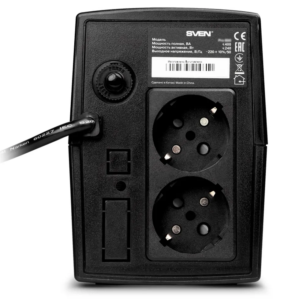 Sursă de alimentare neîntreruptibilă SVEN Pro  400, Linear-interactiv, 400VA, Turn