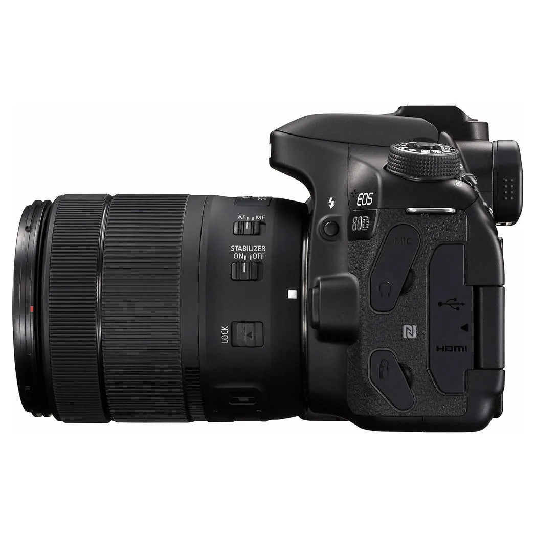 Aparat foto DSLR Canon EOS 80D + EF-S 18-135 IS, Negru