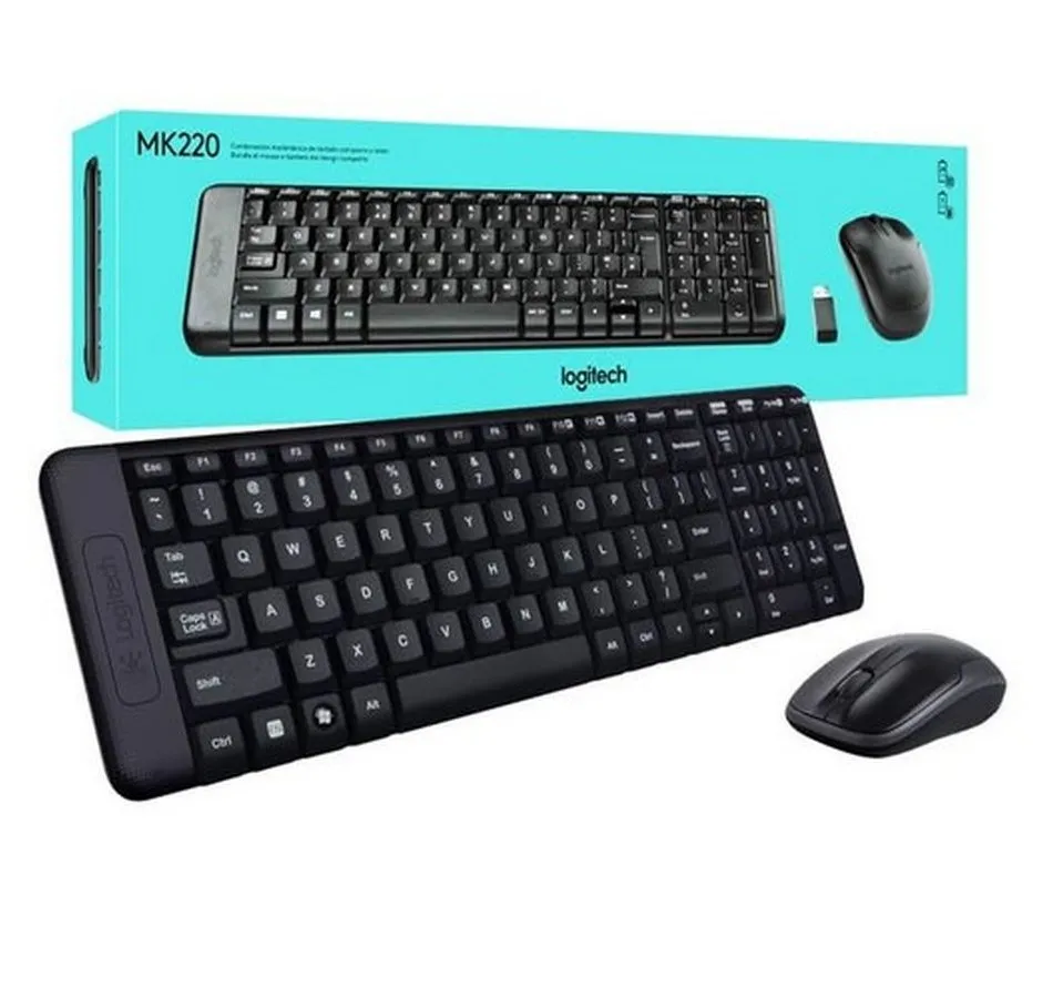 Set Tastatură + Mouse Logitech MK220, Fără fir, Negru