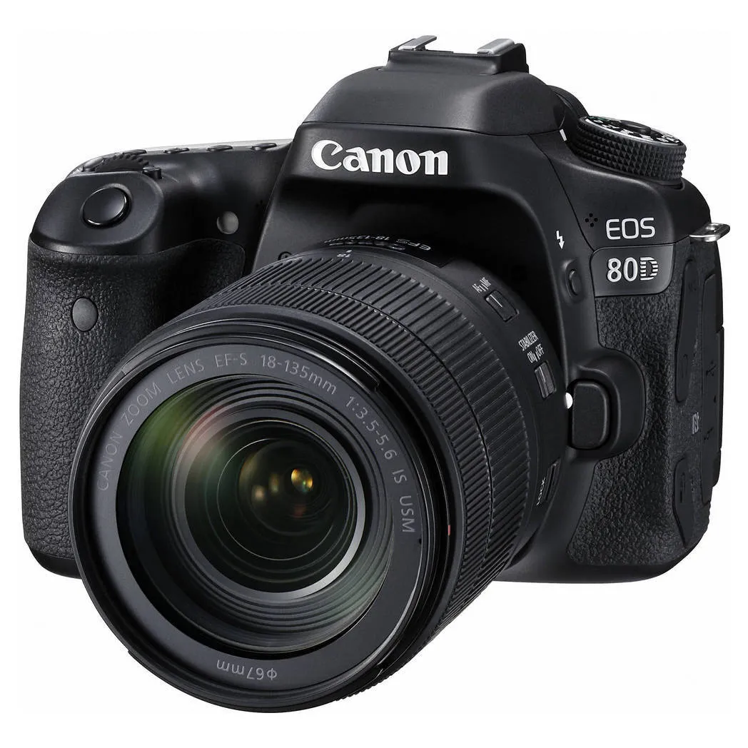 Aparat foto DSLR Canon EOS 80D + EF-S 18-135 IS, Negru