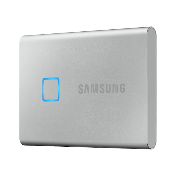 SSD portabil extern Samsung Portable SSD T7 Touch, 500 GB, Argintiu (MU-PC500S/WW)