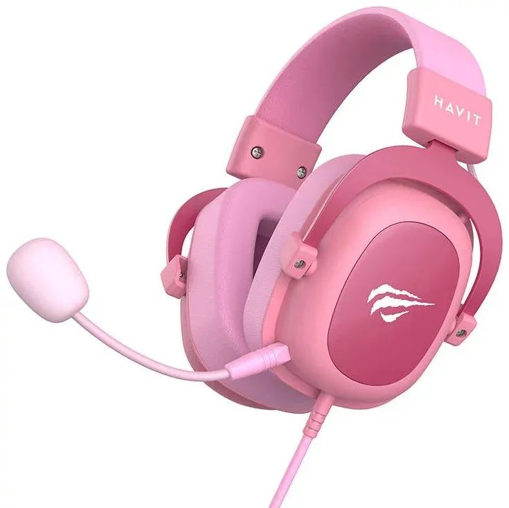 Căști gaming Havit H2002d, Cu fir, Roz