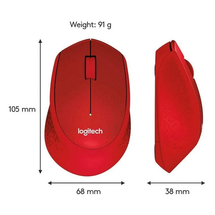Mouse Wireless Logitech M330 Silent Plus, Roșu