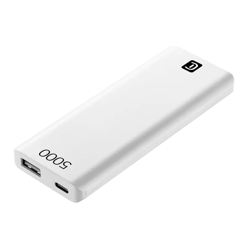 Acumulator extern Cellularline FreePower Slim 5000, 5mAh, Alb