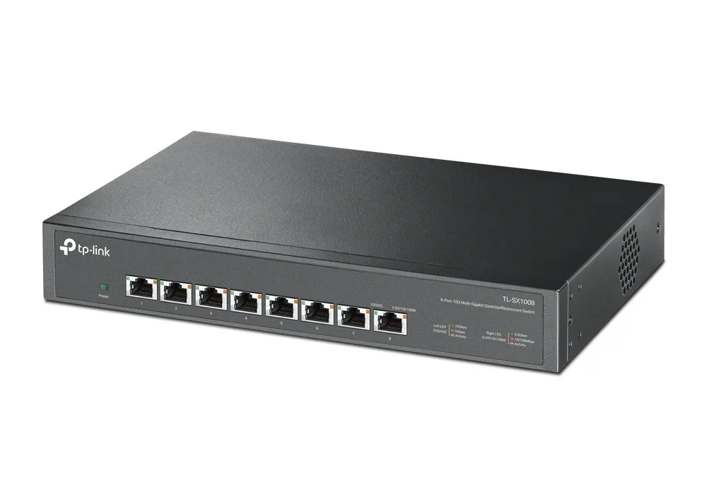 Switch de rețea TP-LINK TL-SX1008, 8x 100/1000/2500/5000/10000 Mbps