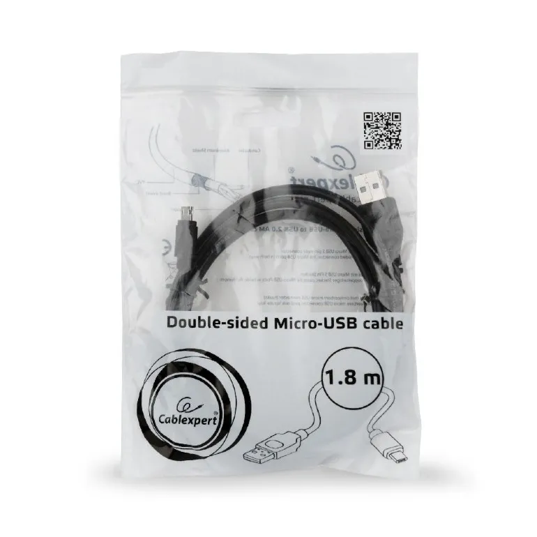 Cablu încărcare și sincronizare Cablexpert CC-USB2-AMmDM-6, USB Type-A/micro-USB, 1,8m, Negru