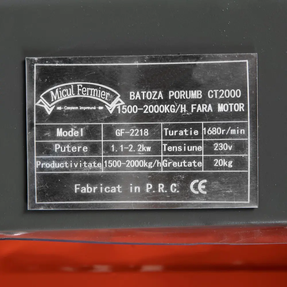 Batoza de porumb Micul Fermier CT2000 + motor GF 1543