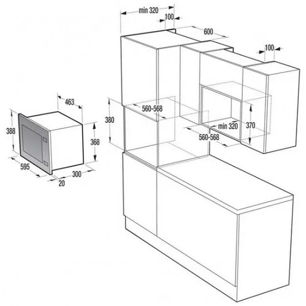 Cuptor cu microunde Gorenje BM 201 A4XG, Negru