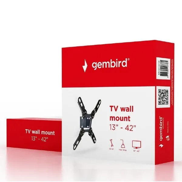 Suport înclinat pe perete Gembird WM-42T-01, Negru