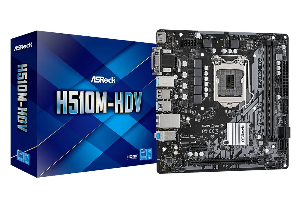 Placă de bază ASRock H510M-HDV, LGA1200, Intel H510, Micro-ATX