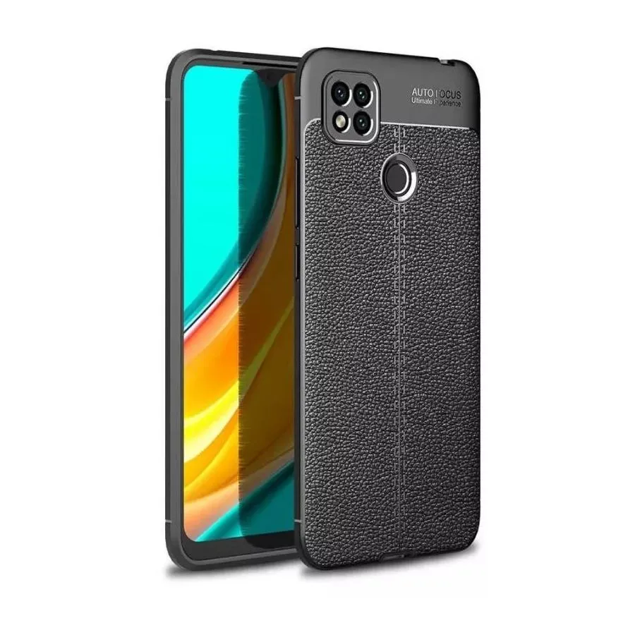 Husă Xcover RedMi 9C - Leather, Negru