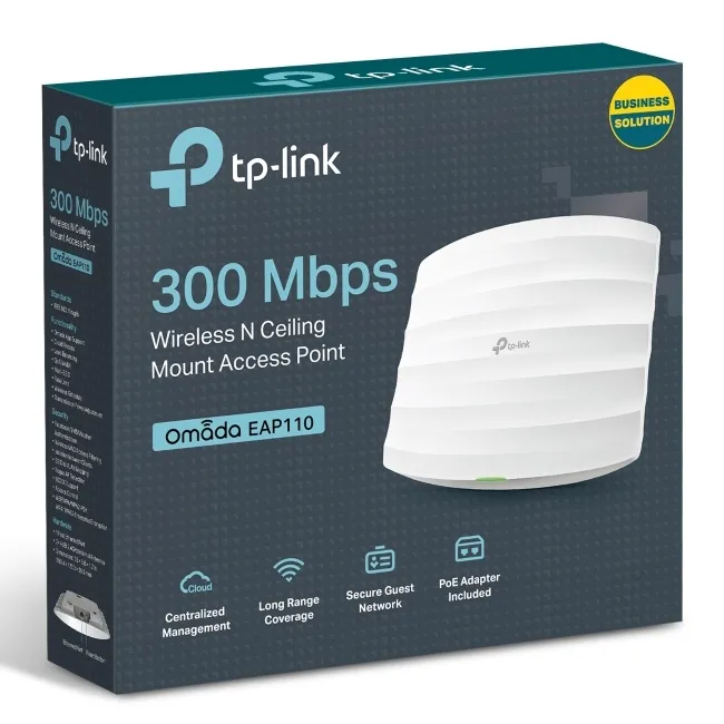 Punct de acces fără fir TP-LINK EAP110, 300 Mbps, Alb