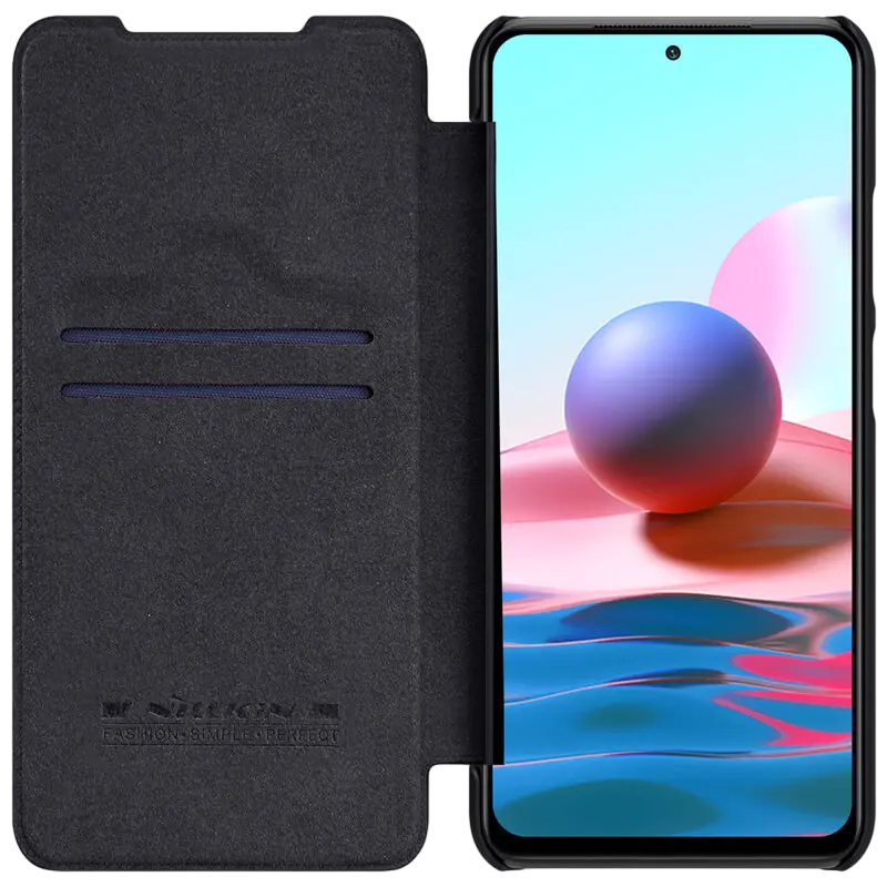 Husă tip carte Nillkin RedMi Note 10, Qin LC, Negru