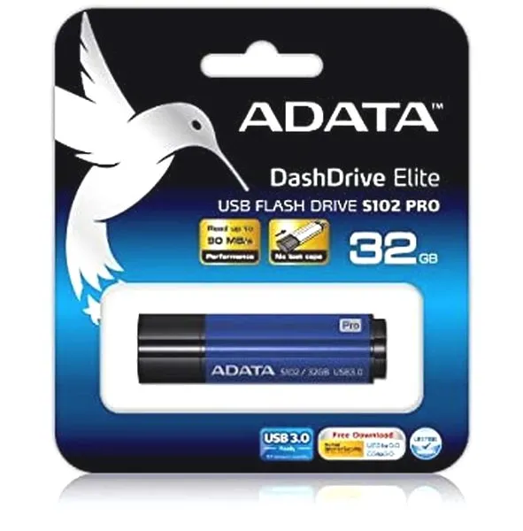 Memorie USB ADATA S102 Pro, 32GB, Negru/Albastru
