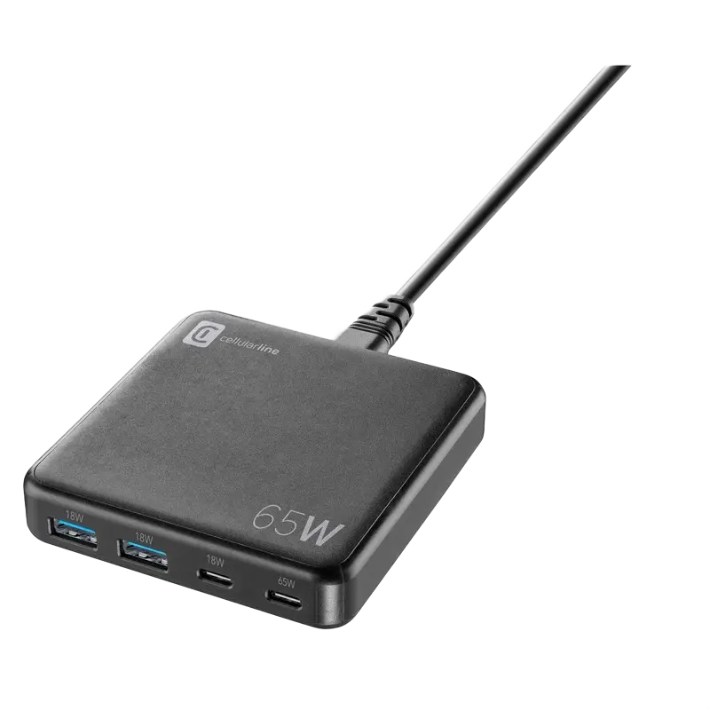 Încărcător Cellularline Multipower Desk, 65 W, Negru