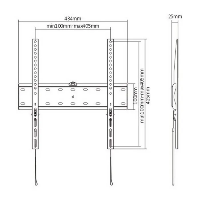 Suport fixat pe perete Gembird WM-55F-02, Negru