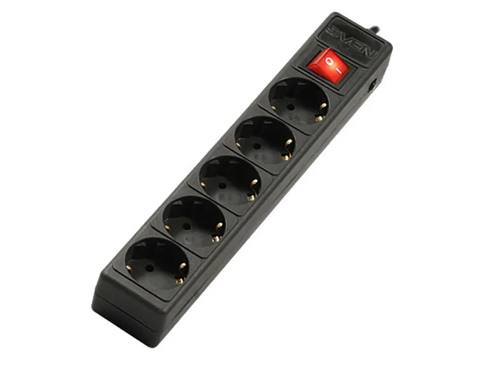 Prelungitor electric SVEN Optima Base5, 5 Prize, 5m, Negru