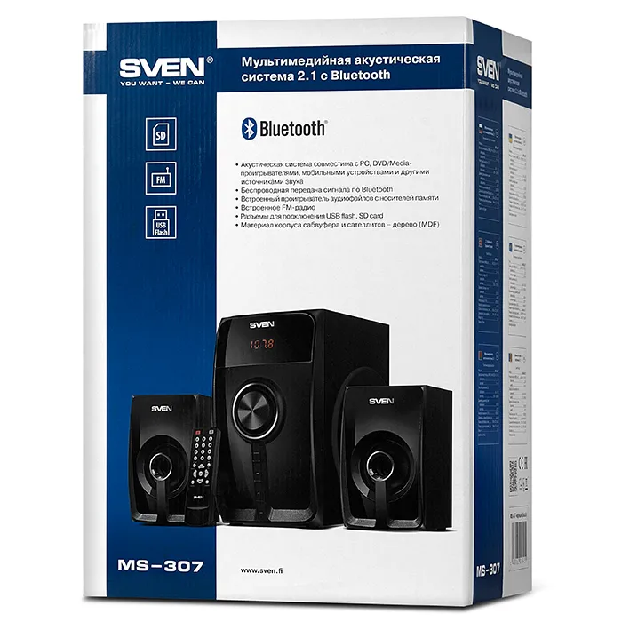 Boxe pentru calculator 2.1 SVEN MS-307, Negru