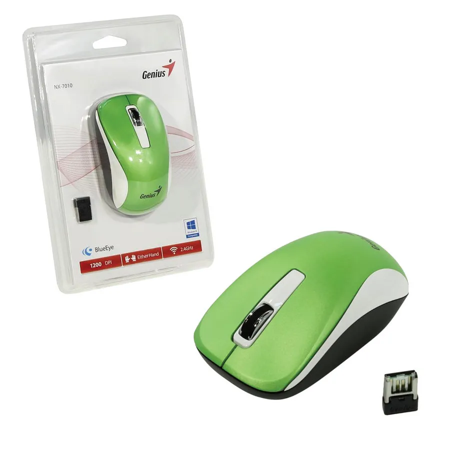 Mouse Wireless Genius NX-7010, Verde
