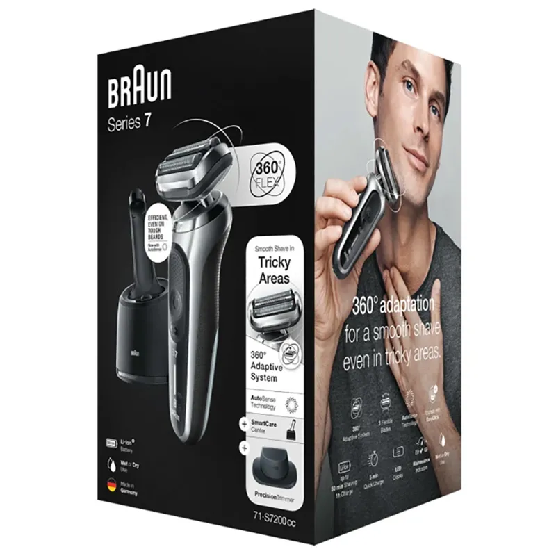 Aparat de ras electric Braun 71-S7200cc, Argintiu