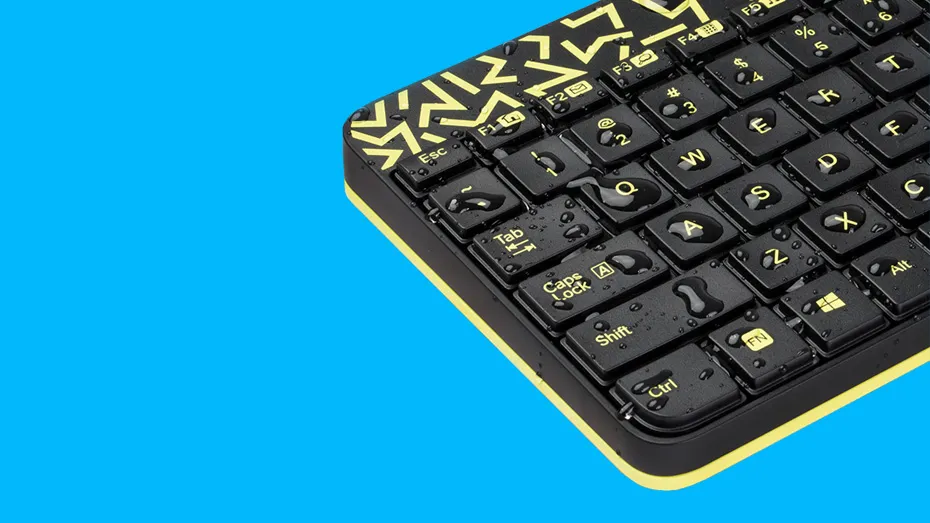 Set Tastatură + Mouse Logitech MK240, Fără fir, Negru/Galben