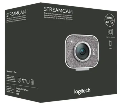 Cameră Web Logitech StreamCam, Full-HD 1080P, Alb