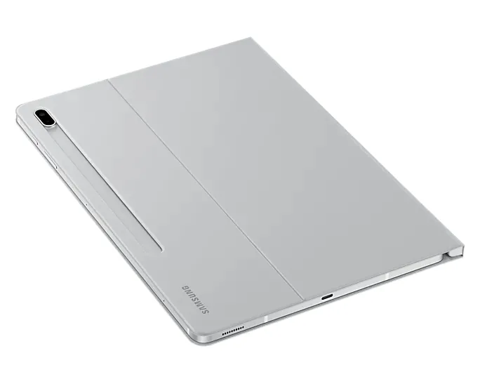 Husă pentru tabletă Samsung Tab S7+ / S7 FE Book Cover, 12,4", Poliuretan, Gri deschis