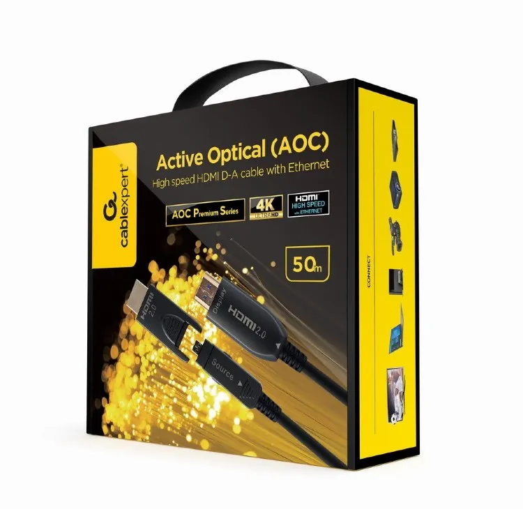 Cablu Video Cablexpert CCBP-HDMID-AOC-50M, HDMI D (M) - HDMI A (M), 50 m, Negru