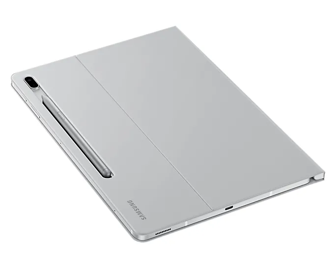 Husă pentru tabletă Samsung Tab S7+ / S7 FE Book Cover, 12,4", Poliuretan, Gri deschis