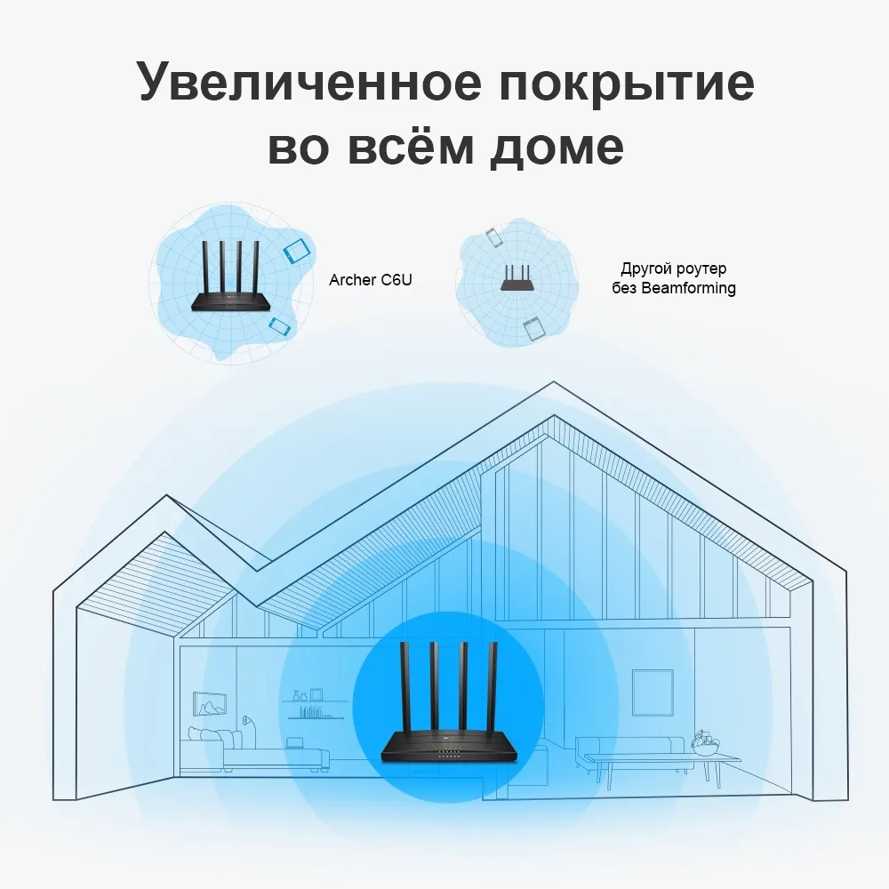 Router fără fir TP-LINK Archer C6U, Negru