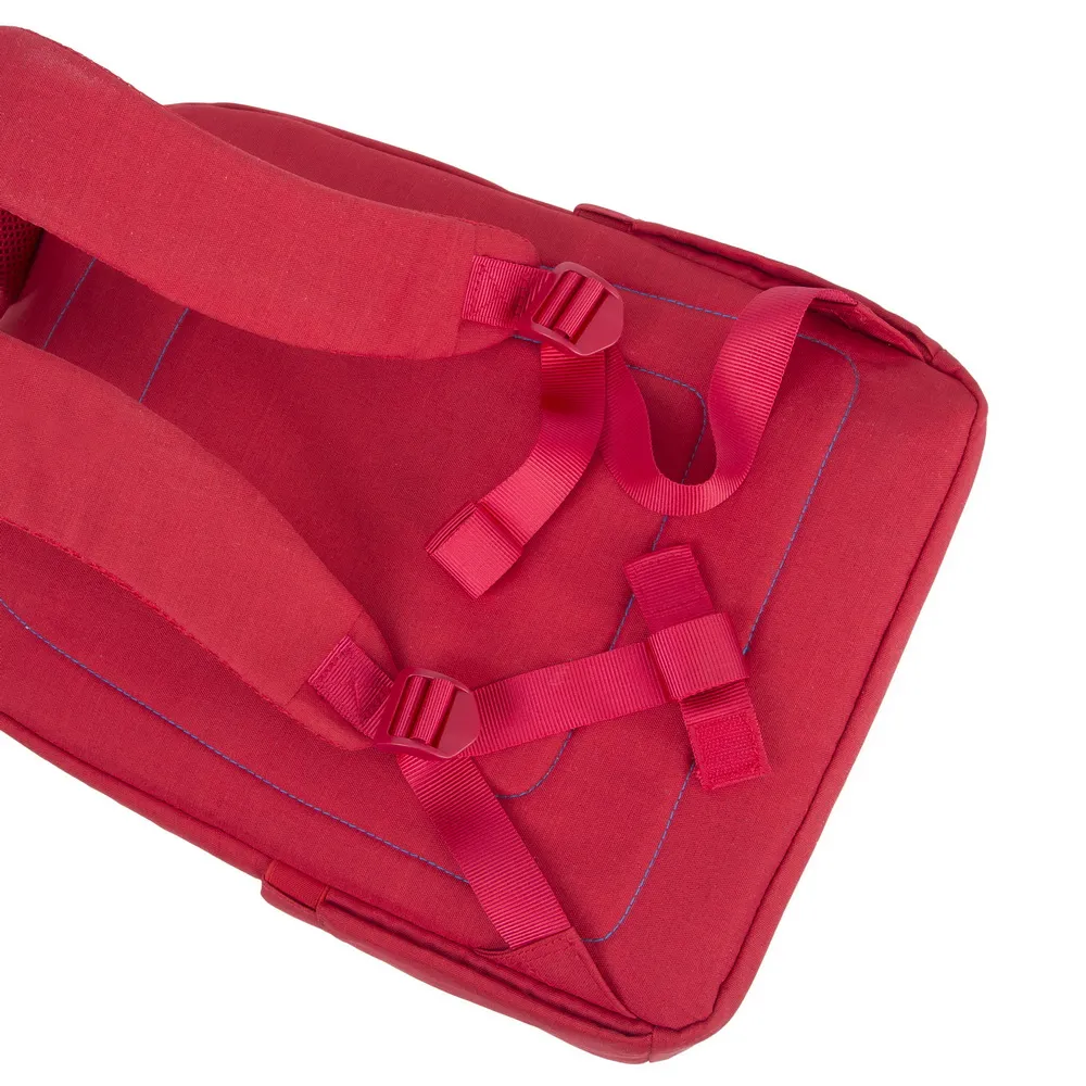 Rucsac pentru Laptop RivaCase Canvas, 15.6", Poliester, Roșu