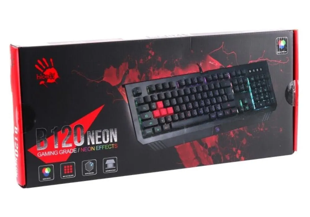 Tastatură Bloody B120N, Cu fir, Negru