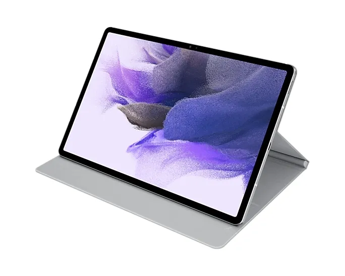 Husă pentru tabletă Samsung Tab S7+ / S7 FE Book Cover, 12,4", Poliuretan, Gri deschis
