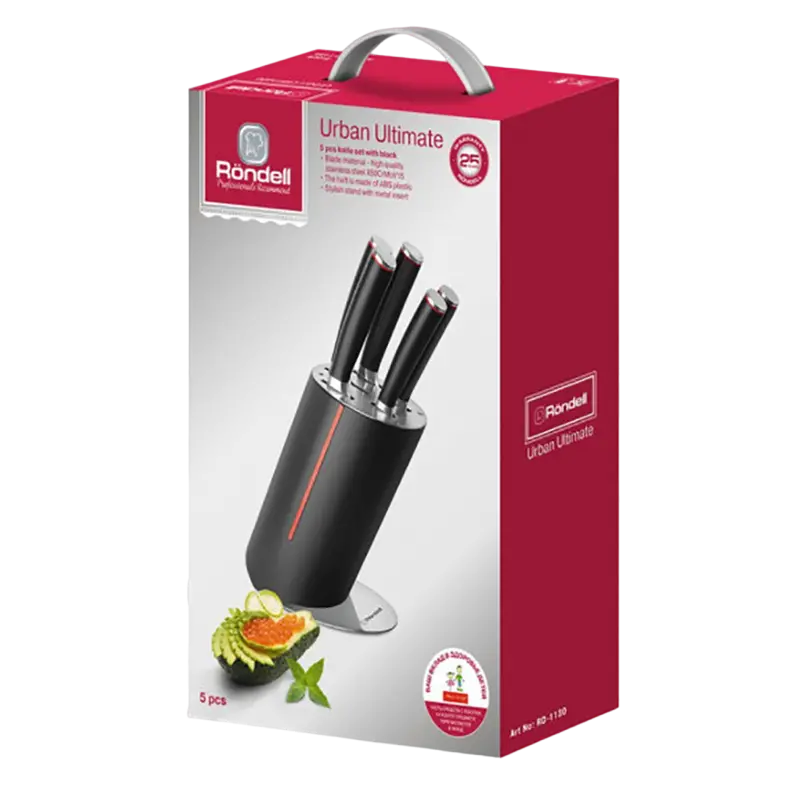 Set de Cuțite Rondell Urban Ultimate, Negru