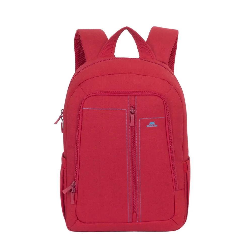 Rucsac pentru Laptop RivaCase Canvas, 15.6", Poliester, Roșu