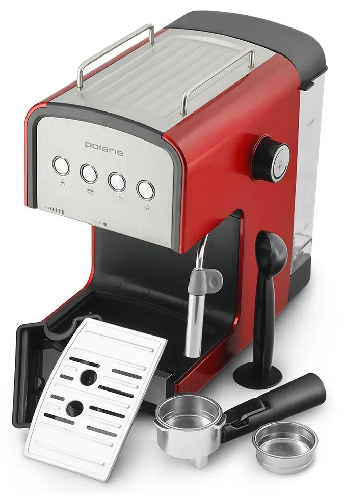 Espressor manual Polaris PCM1516E, 850W, Roșu