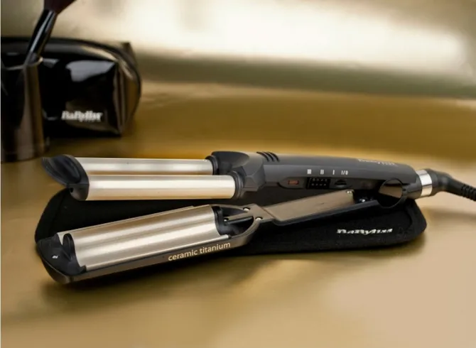 Ondulator de păr BaByliss Easy Waves C260E, Negru | Auriu