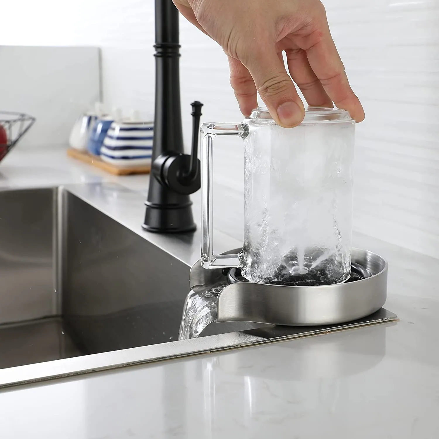 Spalator pentru pahar INOX 304 SanDonna Crom Satin