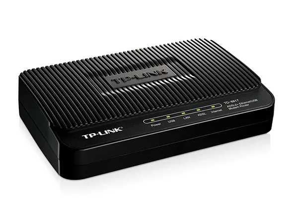 Modem ADSL TP-LINK TD-8817, ADSL/ADSL2/ADSL2 + până la 24 Mbps, Negru