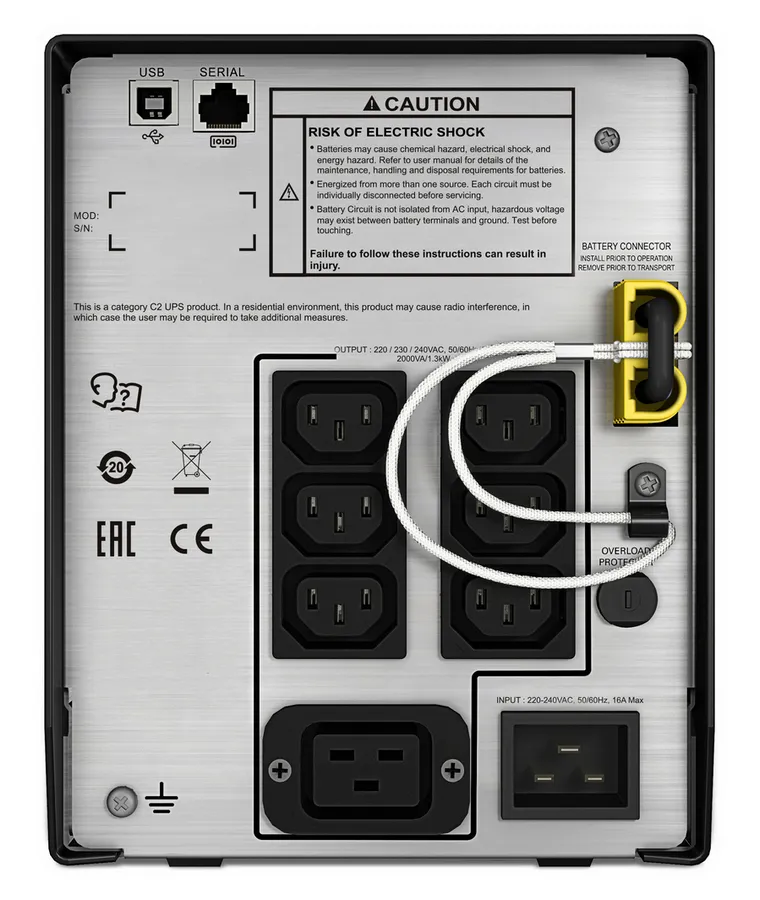 Sursă de alimentare neîntreruptibilă APC Smart-UPS SMC2000I-RS, Linear-interactiv, 2000VA, Turn