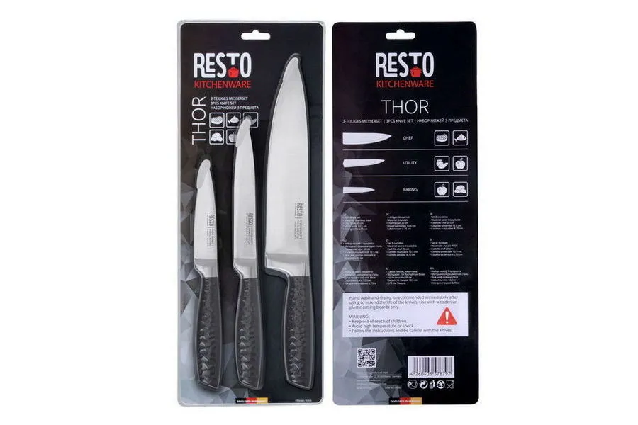 Set de Cuțite RESTO 95502, Negru